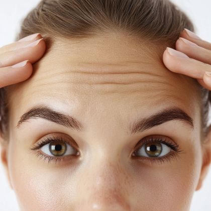 Forehead frown lines
